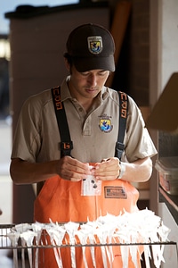 Male Service employee working at Spring Creek National Fish Hatchery photo