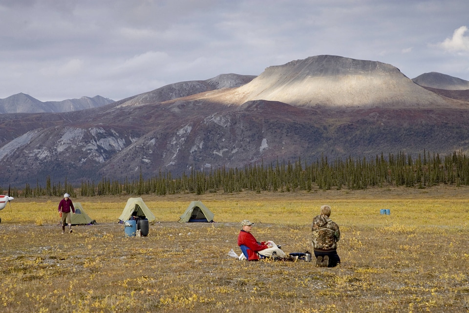 Camping in a wilderness area