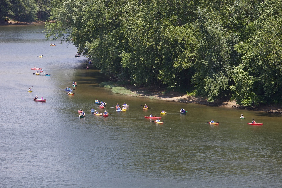 Group float on the Potomac River