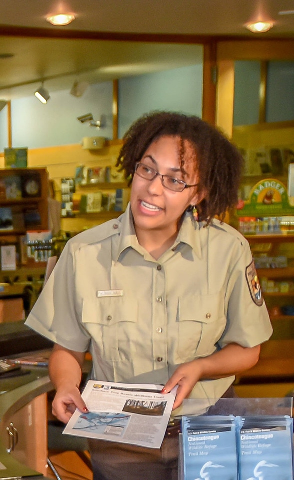 FWS Staff at visitor center desk