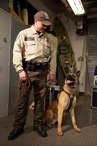 Law enforcement with K-9-1