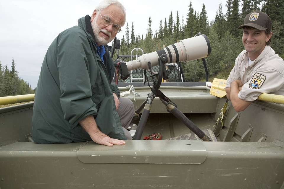 Photographer with Service employee at Tetlin National Wildlife Refuge