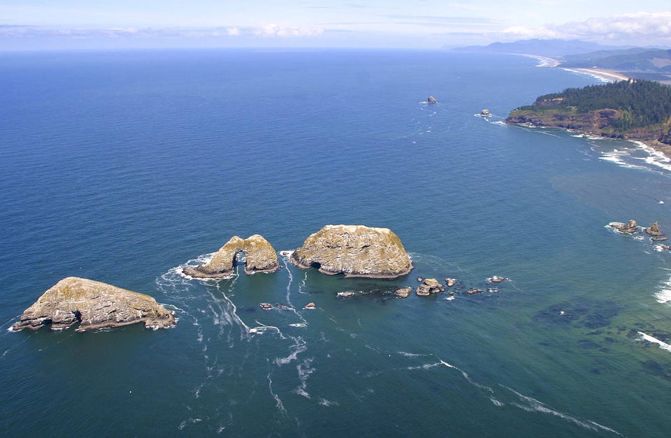 Aerial view of three refuges