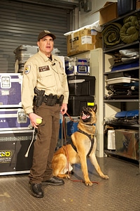 Law enforcement with K-9-1