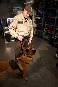 Law enforcement with K-9-1