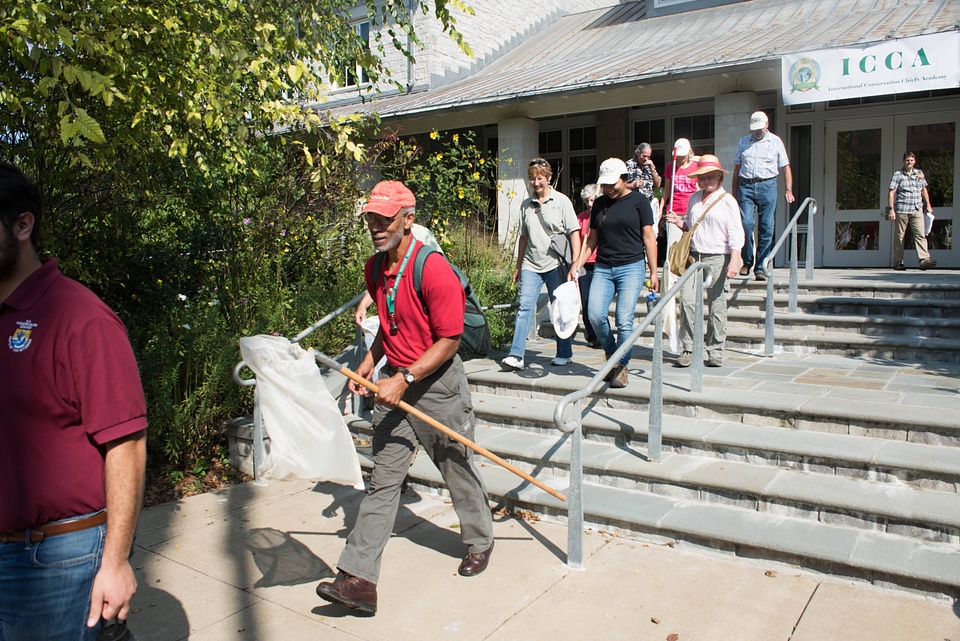Volunteers at entry in search of monarch butterflies