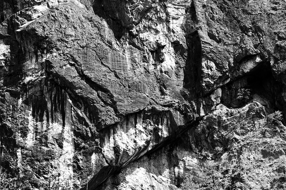 Rock wall landscape mountains