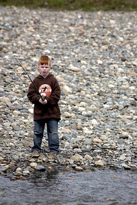 Boy fishing at Willow Creek photo