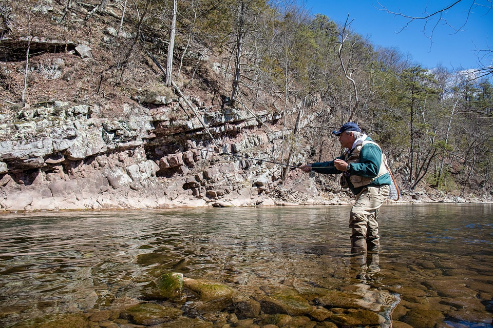 Fly fishing in Seneca Creek