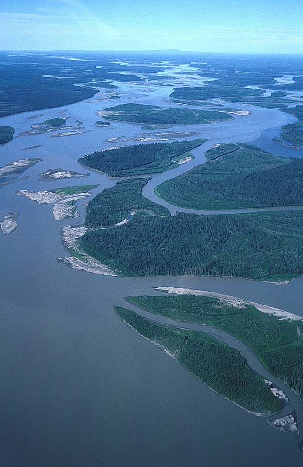 Yukon River in Summer aerial view