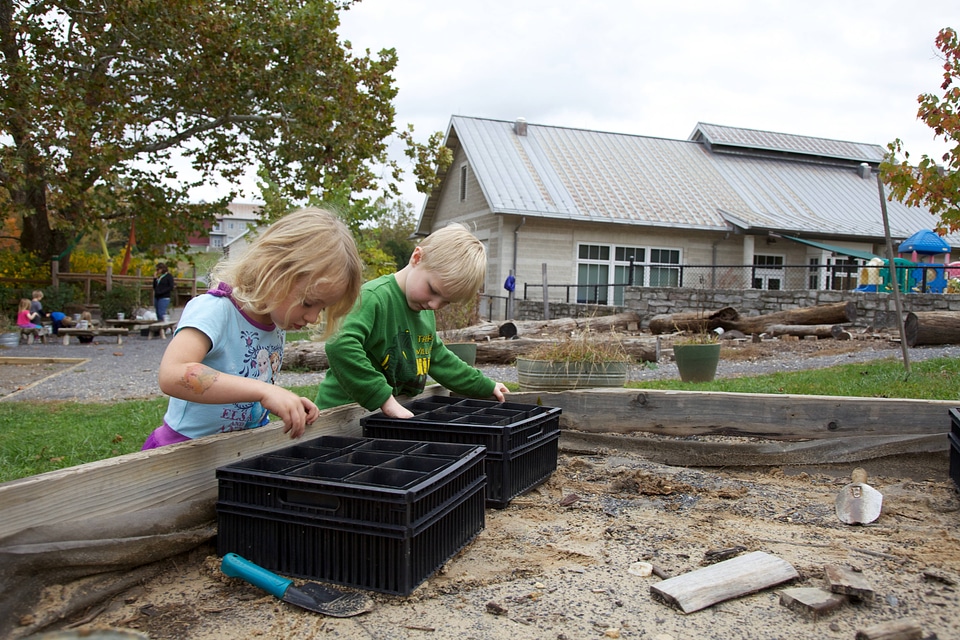 Children planting acorns-1
