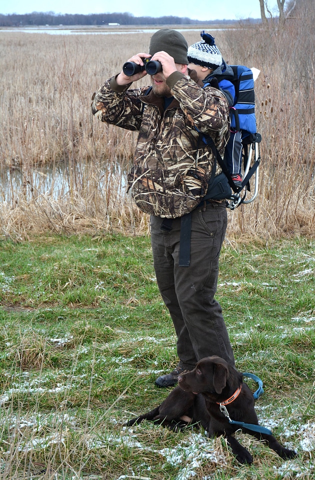 Birder and son at the Michigan Waterfowl Legacy Tour
