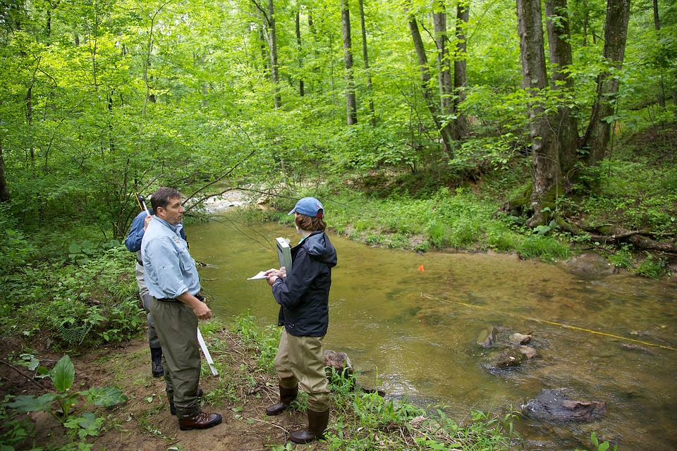 FWS employees surveying and assessing rivers and streams-1