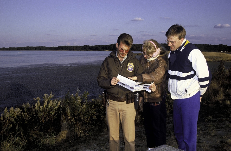FWS EmployeeTalks with Visitors at Chincoteague National Wildlife Refuge