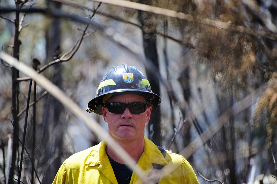 Employee works on a prescribed burn.