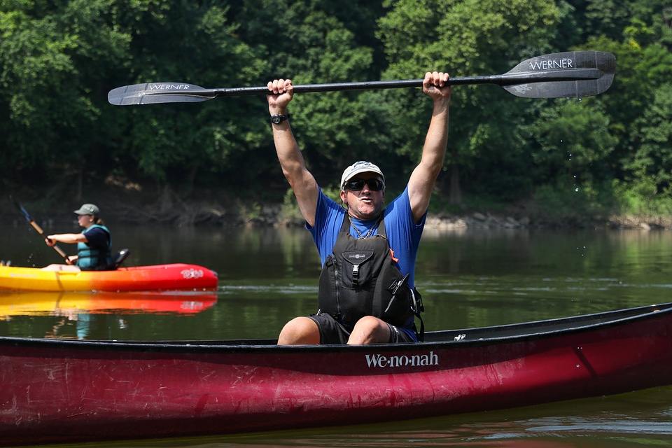 Adult mentor on kayaking trip at the Potomac River