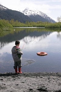 Boy Fishing at Portage photo