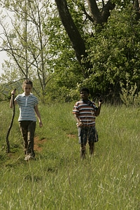 Kids hiking