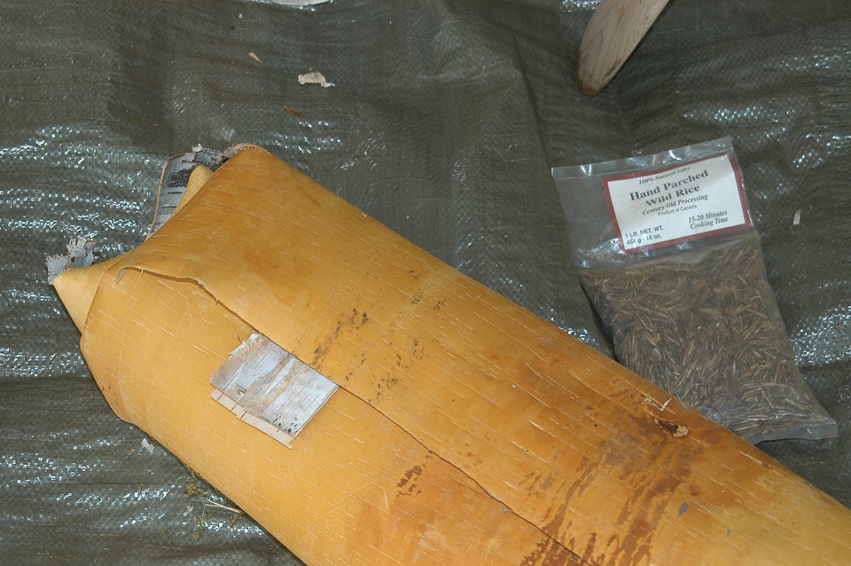 Birch bark crafts and wild rice
