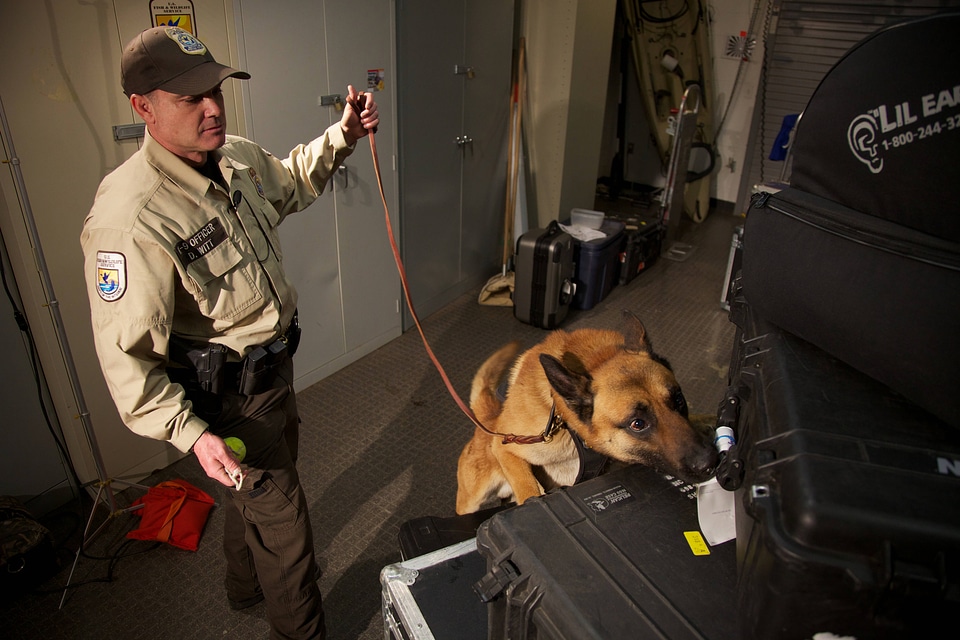 Law enforcement with K-9-1
