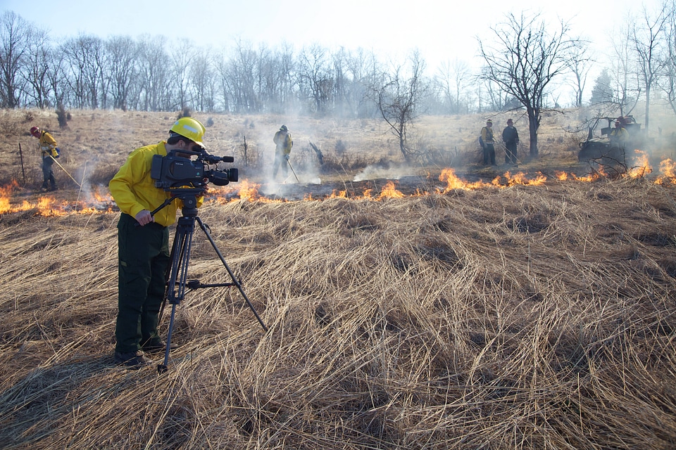 Photographer taping burn