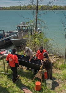 USFWS Fisheries crew prepares to operate on lake sturgeon-2
