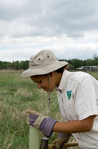 Bureau of Land Management youth working in the great outdoors