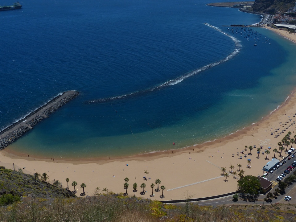 Coast sand beach playa las teresitas
