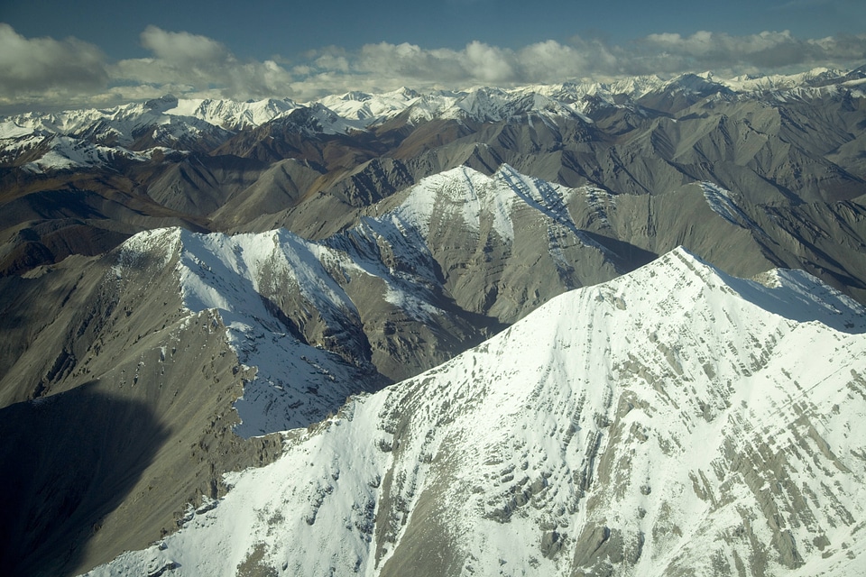 Snow capped mountains