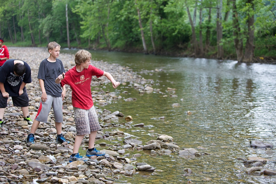 Skipping stones at Seneca Rocks