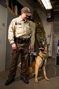 Law enforcement with K-9-1