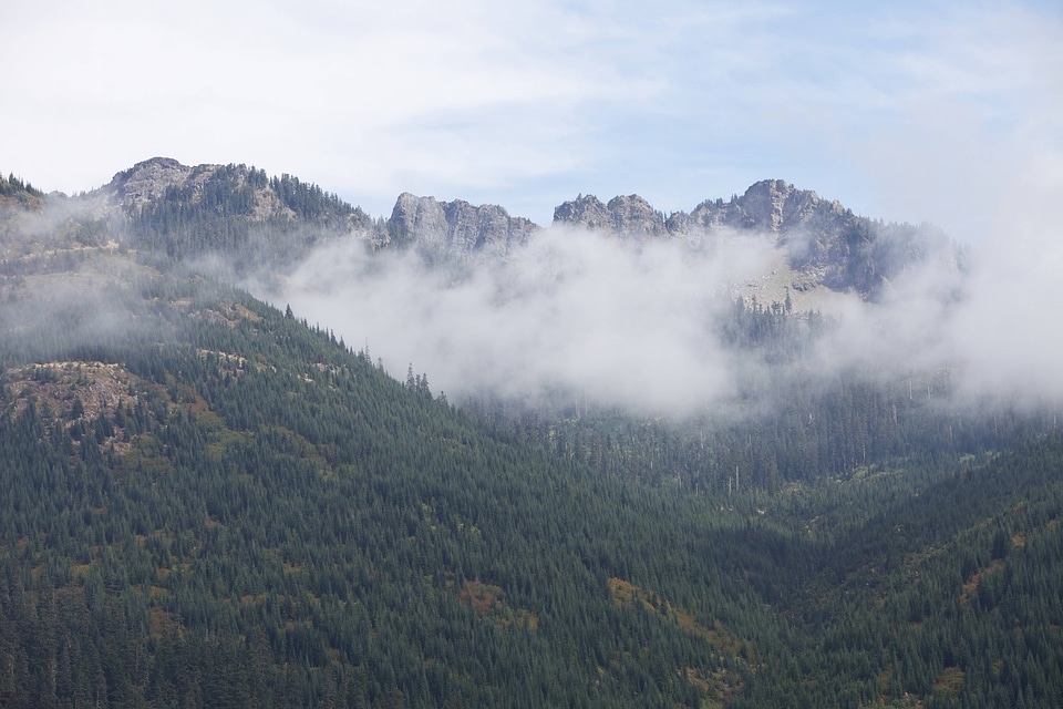 Mountain views of forested hillsides-3