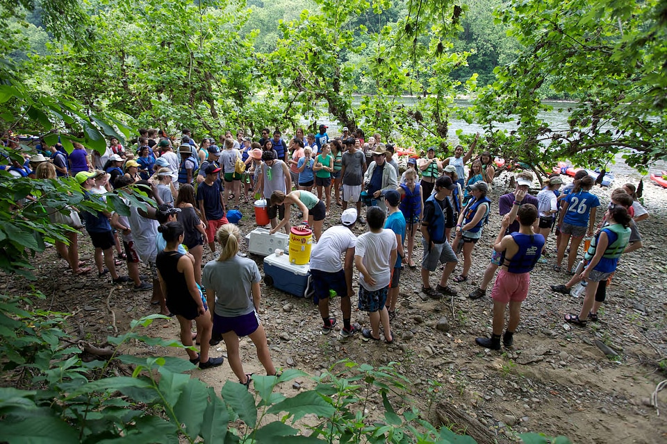 Student Climate and Conservation Congress youth gathered along the Potomac River