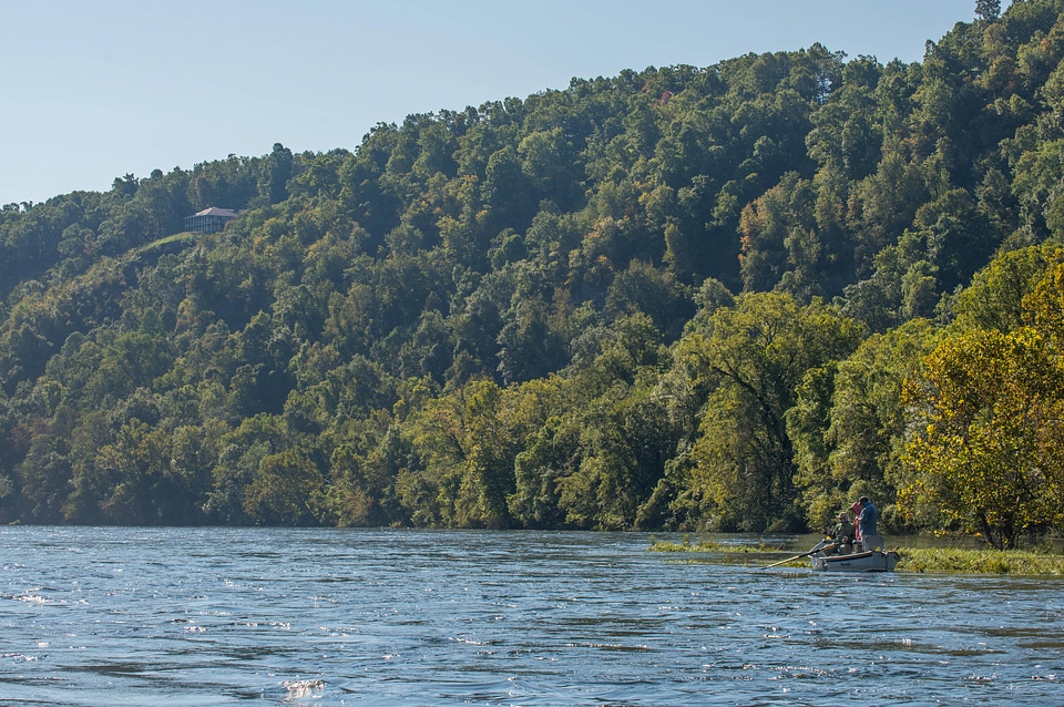 Group fishing in drift boat on White River-4
