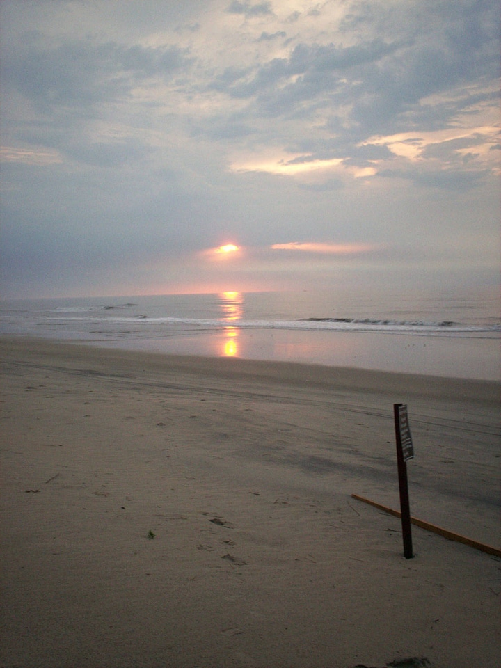 Beautiful sunrise begins the day of pony penning