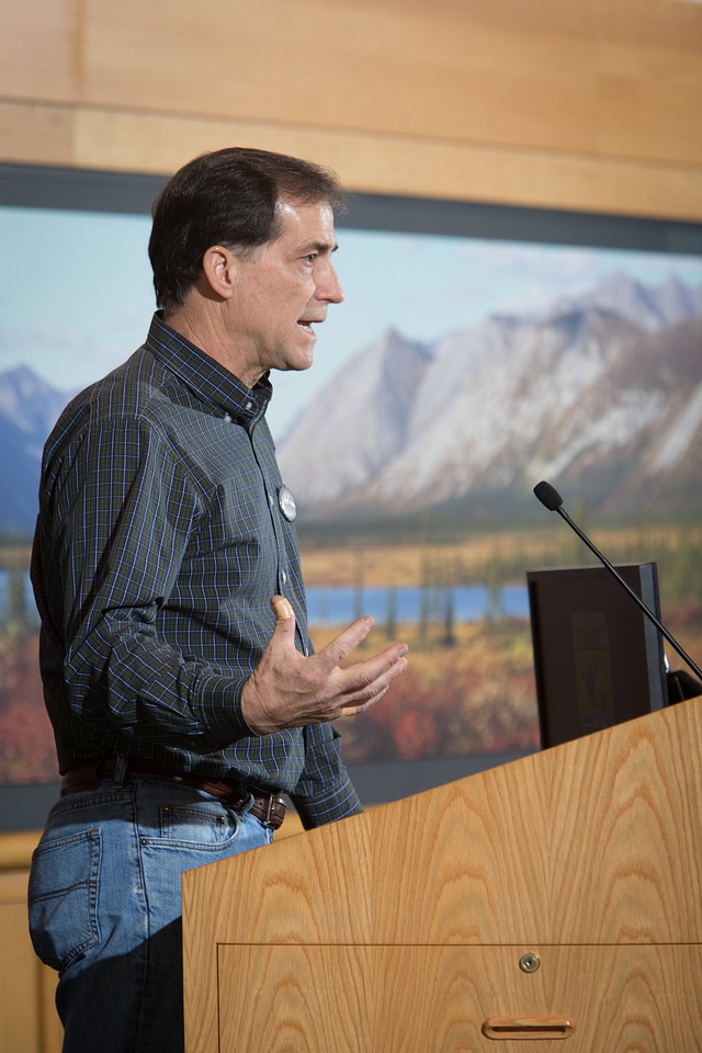 Dan Ashe speaking at conference