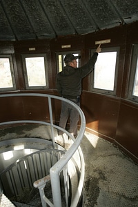 Different views from inside the observation tower