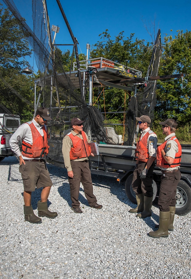 Crew of the U.S. Fish and Wildlife Service boat, The Magna Carpa, safety briefing-1