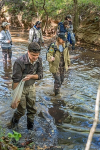 FWS mussel biologist, Jonathan Wardell, releases endangered Carolina Heelsplitter-2