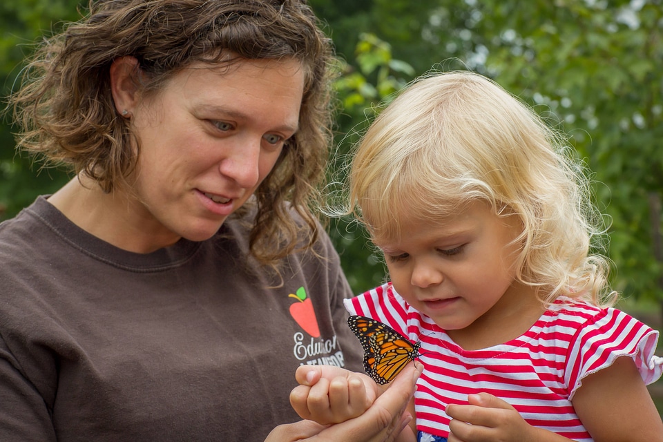 Mother and daughter with monarch butterfly-6