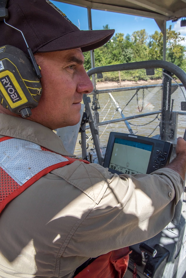 U.S. Fish and Wildlife Service boat, The Magna Carpa, searching for invasive carp-4