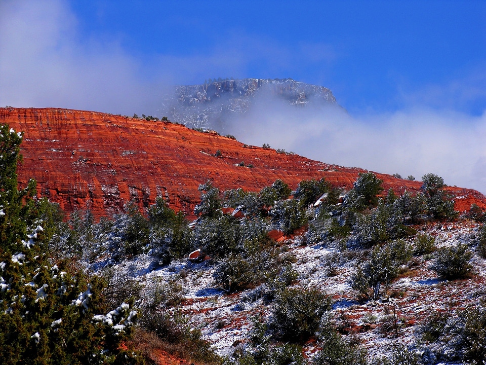 Sky clouds ravine