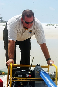 Berm building in Gulf