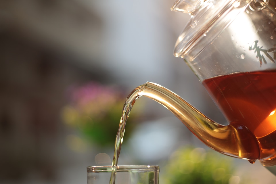 Tea black tea glass jug photo