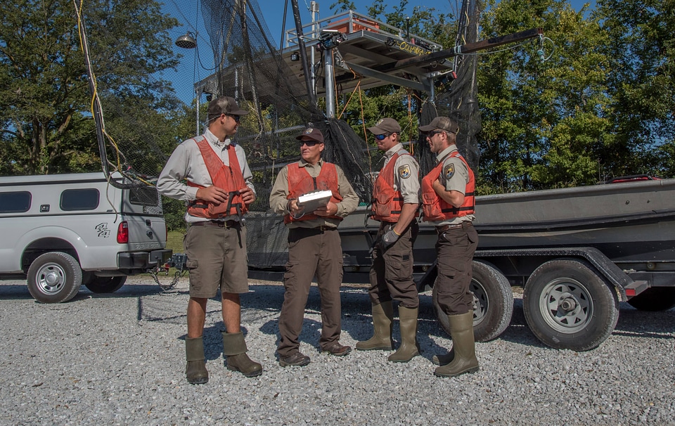 Crew of the U.S. Fish and Wildlife Service boat, The Magna Carpa, safety briefing-1
