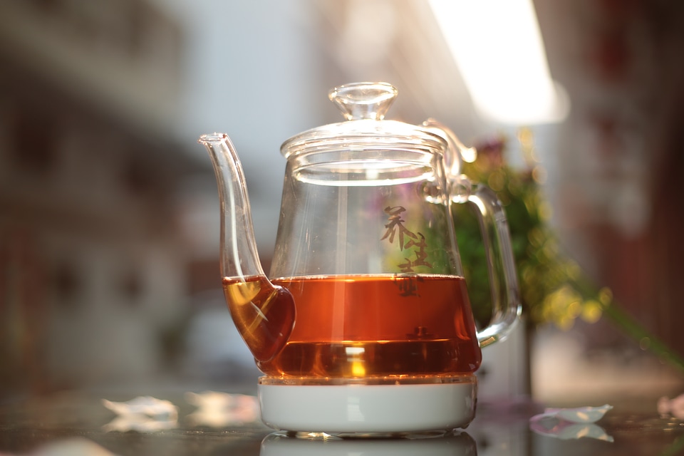 Tea black tea glass jug photo