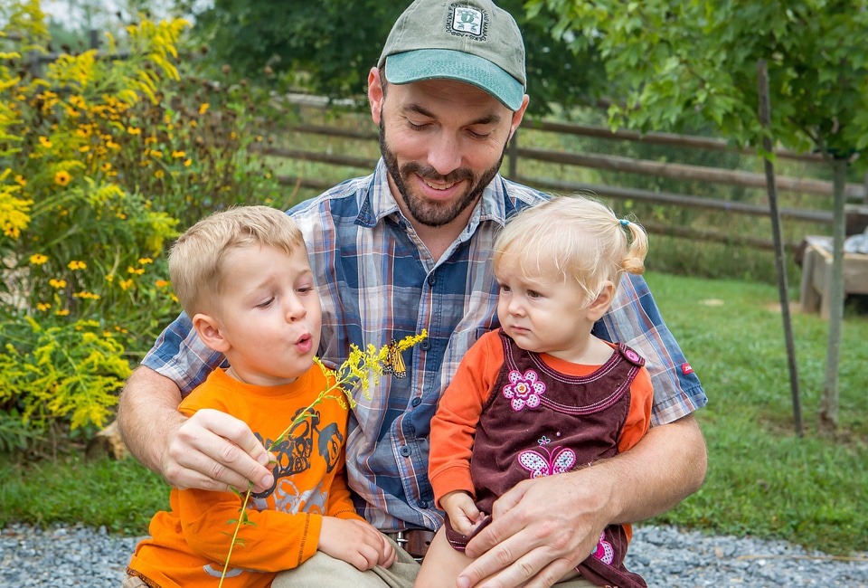 Family with monarch butterfly-3