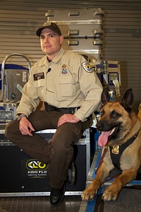 Law enforcement with K-9-1