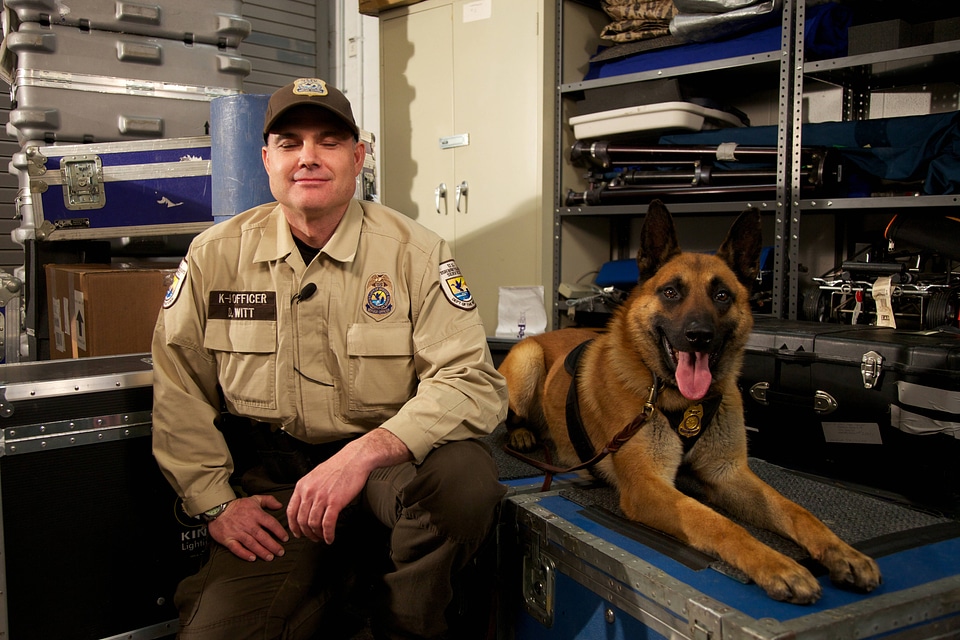 Law enforcement with K-9-1