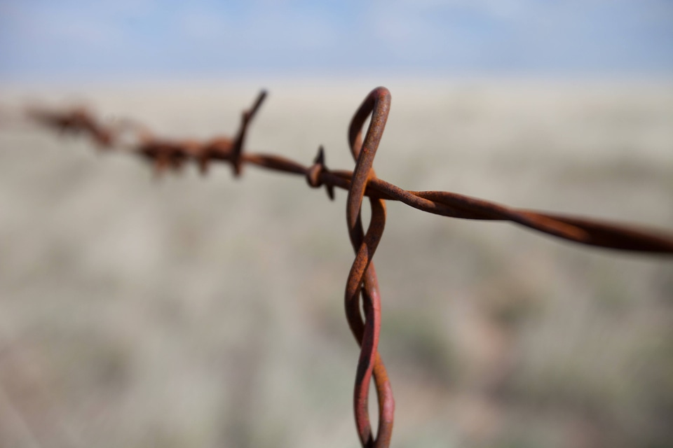 Scenic prairie and barbed wire-1